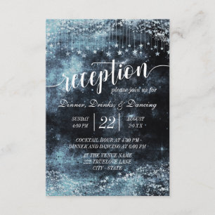 Watercolor Starry Night Galaxy Wedding Reception Invitation