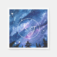Watercolor Starry Night Sky