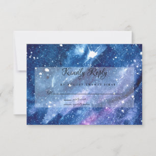 Watercolor Starry Night Sky RSVP Card