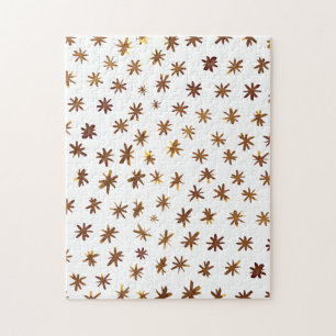 Watercolor stars - amber jigsaw puzzle
