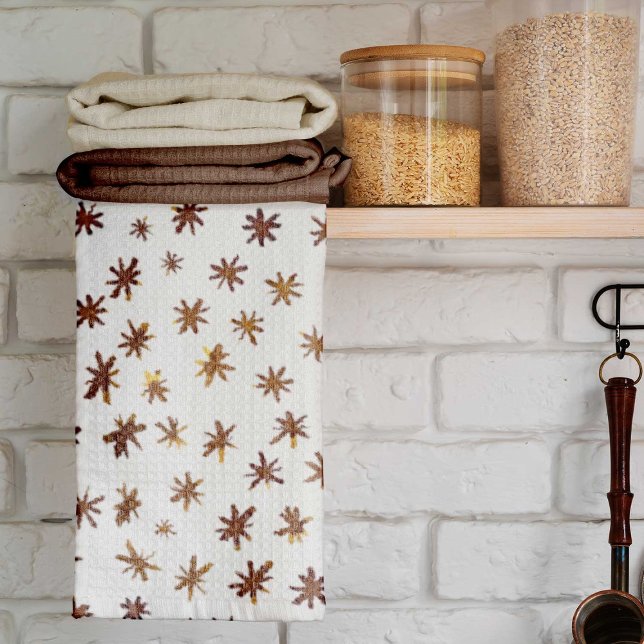 Watercolor stars - amber tea towel (Creator Uploaded)