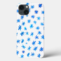 Watercolor stars - blue