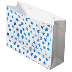 Watercolor stars - blue large gift bag