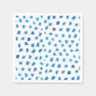 Watercolor stars - blue napkin