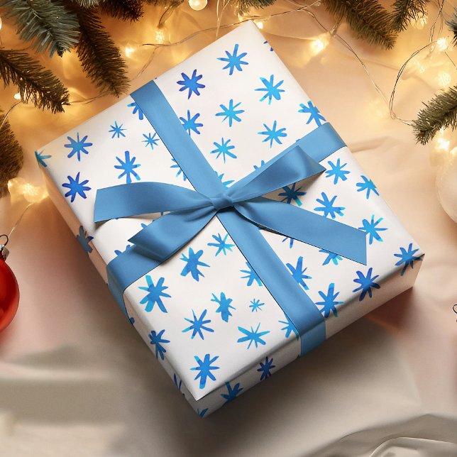 Watercolor stars - blue wrapping paper sheet (Creator Uploaded)