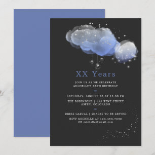Watercolor Stars Night Sky Birthday Party Invite