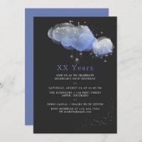 Watercolor Stars Night Sky Birthday Party Invite