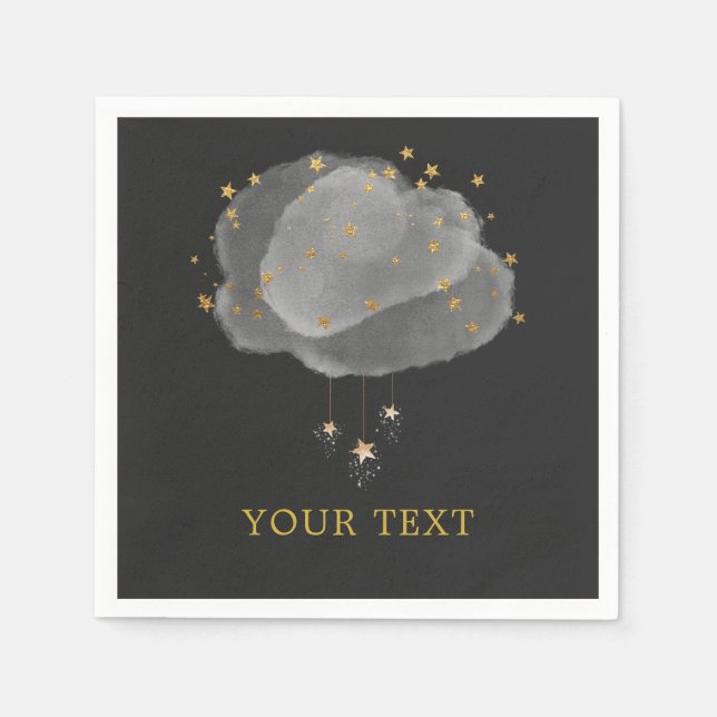 Watercolor Stars Night Sky Party Napkin (Front)