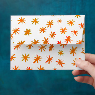 Watercolor stars - orange envelope