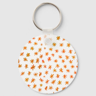Watercolor stars - orange key ring