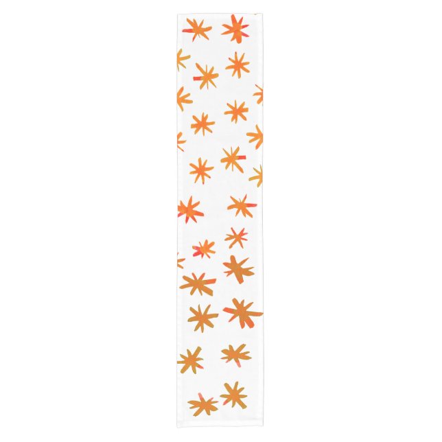 Watercolor stars - orange short table runner (Front)