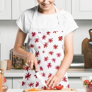 Watercolor stars - red apron