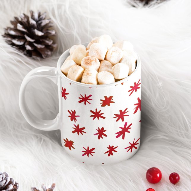 Watercolor stars - red coffee mug (Creator Uploaded)