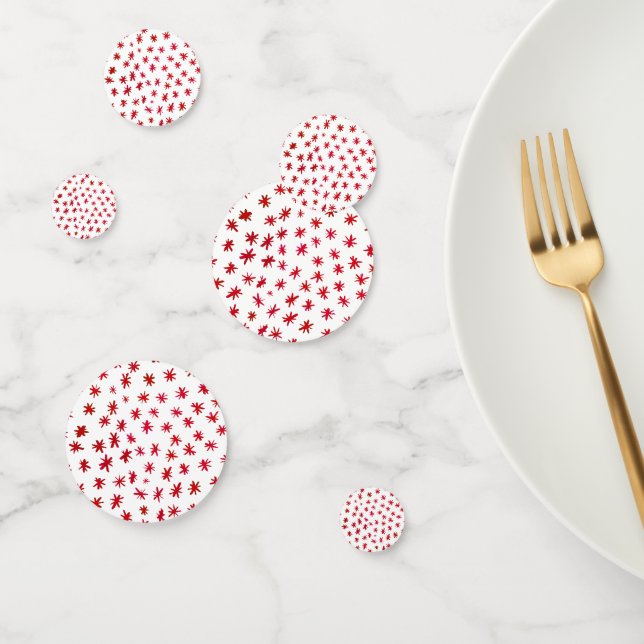 Watercolor stars - red confetti (Group)