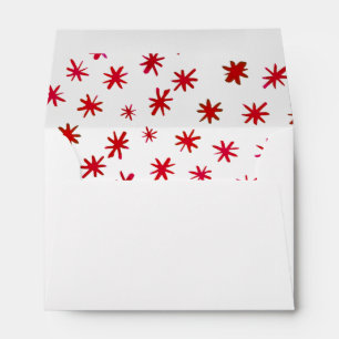 Watercolor stars - red envelope