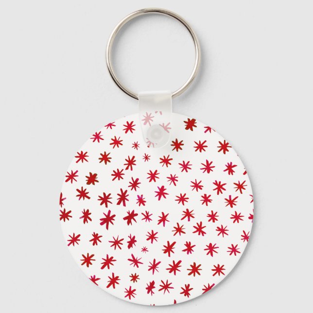 Watercolor stars - red key ring (Front)