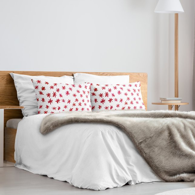 Watercolor stars - red pillowcase (Creator Uploaded)