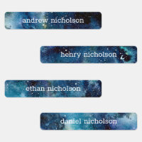 Watercolor Stars Space Blue Galaxy Waterproof
