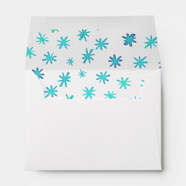 Watercolor stars - turquoise envelope (Back (Bottom))