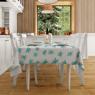 Watercolor stars - turquoise tablecloth