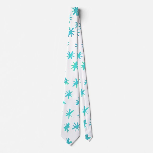 Watercolor stars - turquoise tie (Front)