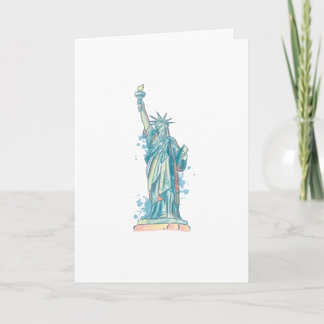 WATERCOLOR STATUE OF LIBERTY CARD (Front)