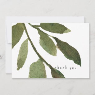 Watercolor Stem Simple Custom  Thank You Card