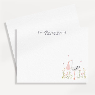 Watercolor Stork Nursery Note Card