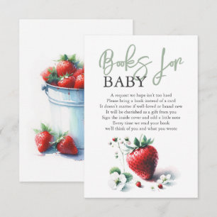 Watercolor Strawberries Books For Baby Enclosure Card