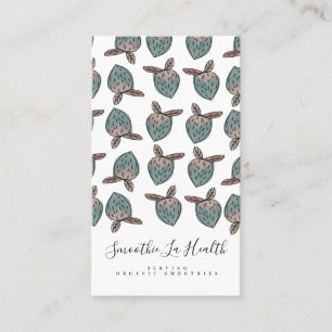 Watercolor Strawberries Doodle Business Card
