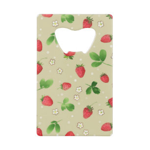 Watercolor strawberries pattern