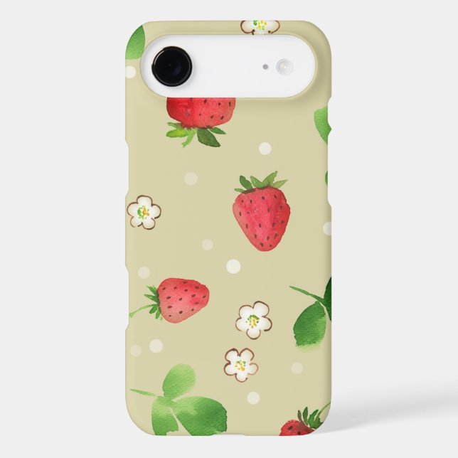 Watercolor strawberries pattern Case-Mate iPhone case (Back)