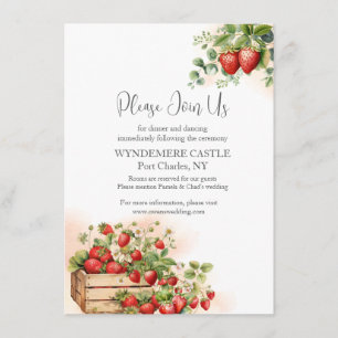 Watercolor Strawberries Wedding Enclosure Card