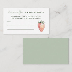 Watercolor Strawberry Baby Shower Diaper Raffle Enclosure Card