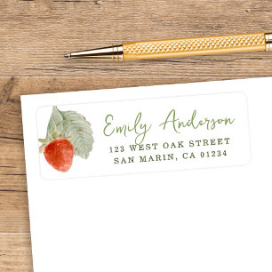 Watercolor Strawberry  Baby Shower Return Address