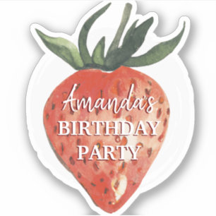 Watercolor Strawberry Birthday Party