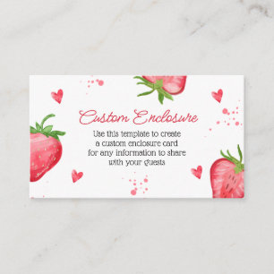 Watercolor Strawberry Customised Enclosure Card