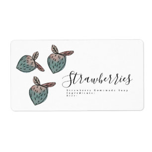 Watercolor Strawberry Doodle Pink Blue  Soap