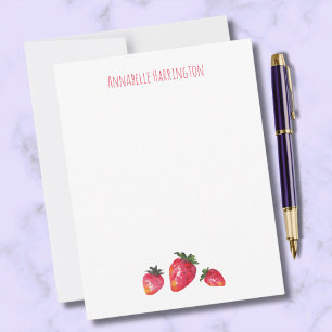 Watercolor Strawberry Elegant Hand-Illustrated Card