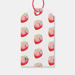 watercolor strawberry gift tags