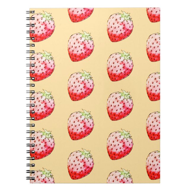 watercolor strawberry in yellow notebook (Front)