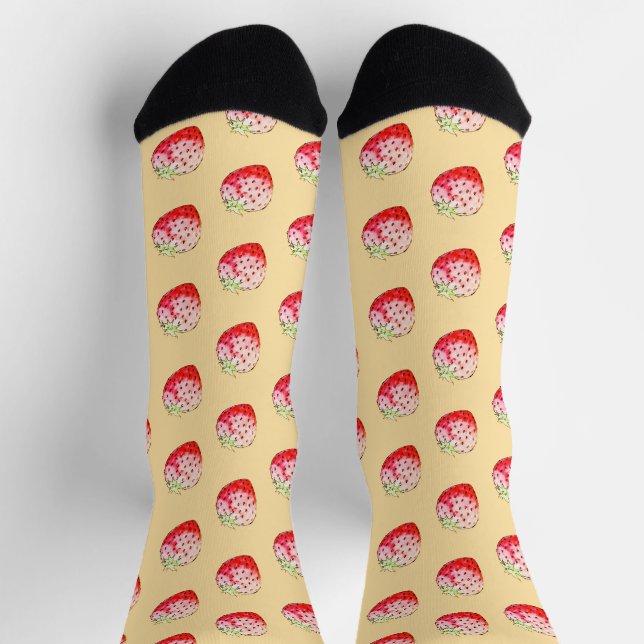watercolor strawberry in yellow socks (Top)