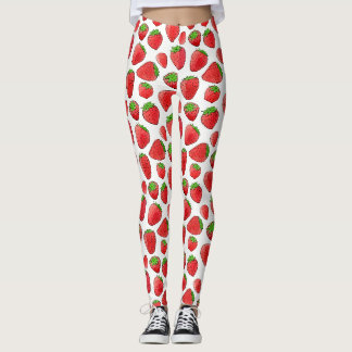 Watercolor Strawberry Leggings