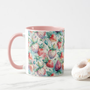 Watercolor Strawberry Mug