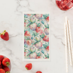 Watercolor Strawberry Napkin