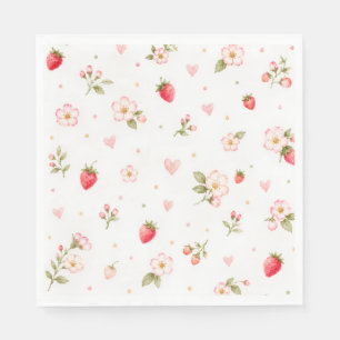 Watercolor Strawberry Napkins