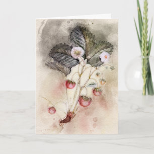 Watercolor Strawberry Plant Mother's Day Card
