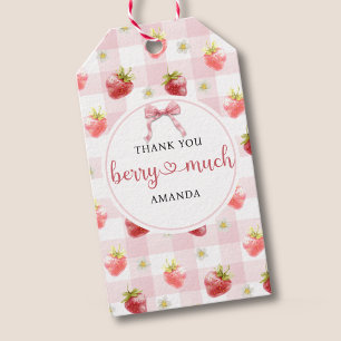 Watercolor Strawberry Thank You Berry Much Gift Tags