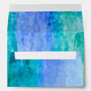 Watercolor Streaks Blue Envelopes