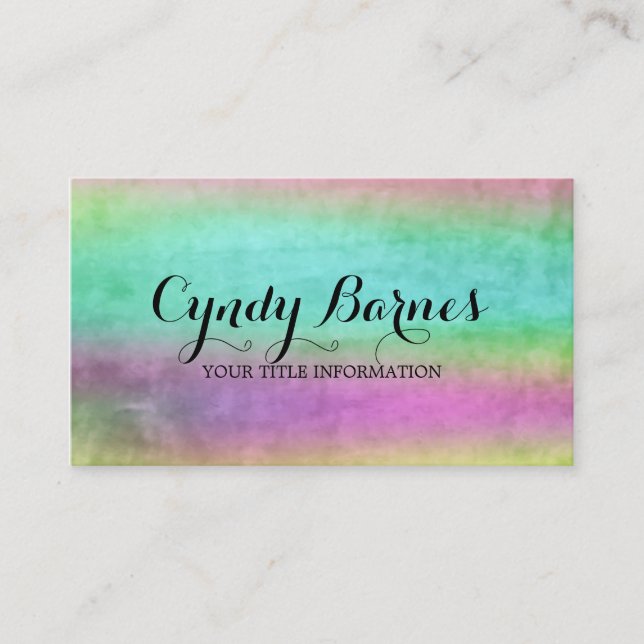 Watercolor Streaks Business Card (Front)
